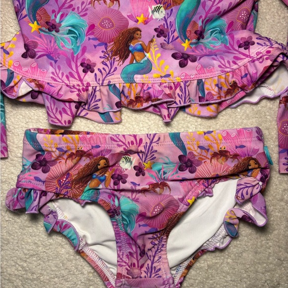 Posh Peanut x Disney’s “The Little Mermaid” Print Toddler Girls Swim Set - Pink - Picture 2 of 10